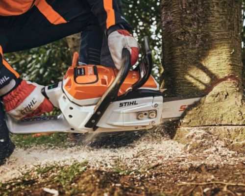 Attrezzatura STIHL 100% elettrica utilizzata nelle attività di Gruppo Bertoni e Paulownia Piemonte Nazionale